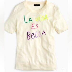 Tippi short-sleeve sweater in "La Vida Es Bella" - sz XS